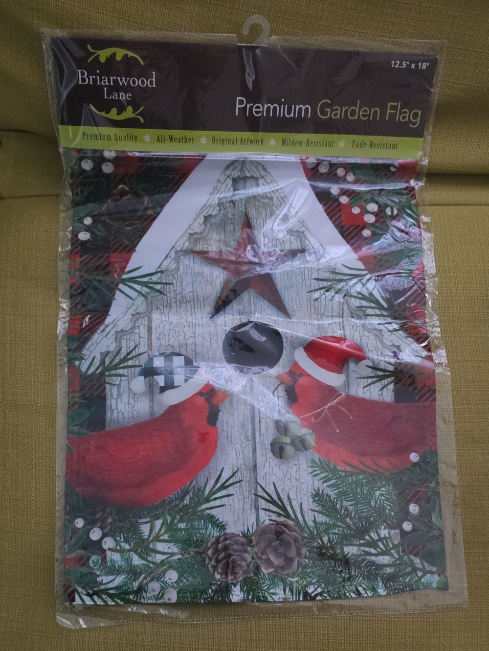 Red Cardinal Holiday Garden Flag